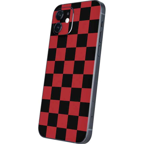 Red and Black Checkerboard iPhone 12 Mini Skin
