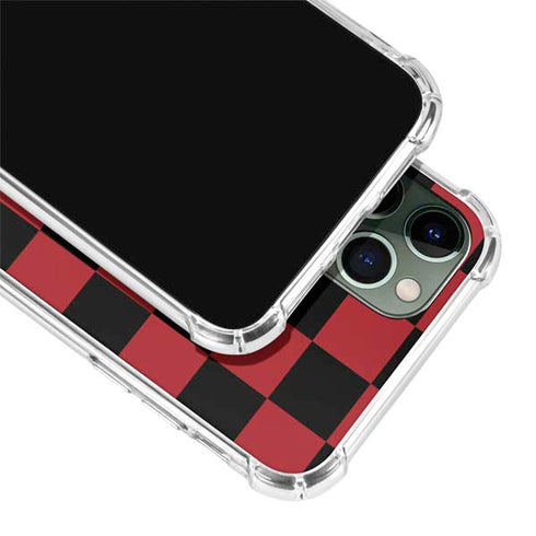 Red and Black Checkerboard iPhone 12 Pro Max Clear Case