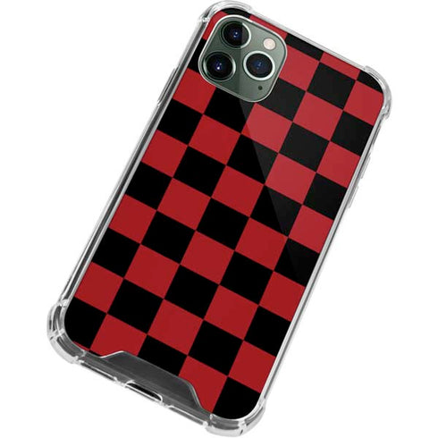 Red and Black Checkerboard iPhone 12 Pro Max Clear Case