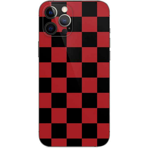 Red and Black Checkerboard iPhone 12 Pro Max Skin