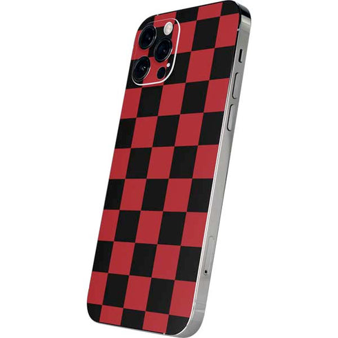 Red and Black Checkerboard iPhone 12 Pro Skin