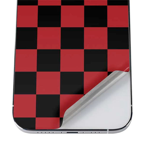 Red and Black Checkerboard iPhone 12 Pro Skin