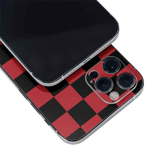 Red and Black Checkerboard iPhone 12 Pro Skin