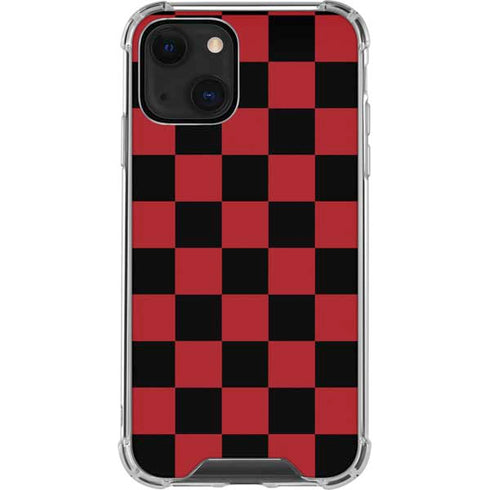 Red and Black Checkerboard iPhone 13 Mini Clear Case
