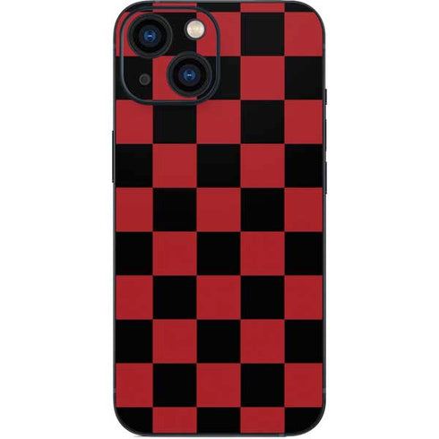 Red and Black Checkerboard iPhone 13 Mini Skin