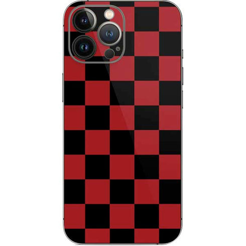 Red and Black Checkerboard iPhone 13 Pro Max Skin