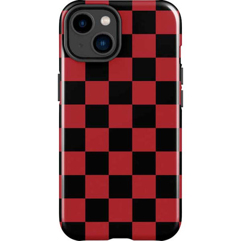 Red and Black Checkerboard iPhone 15 Plus Impact Case