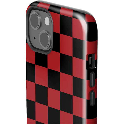 Red and Black Checkerboard iPhone 14 Plus Impact Case