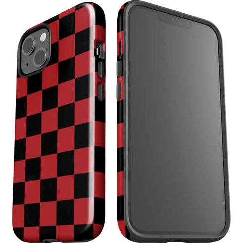 Red and Black Checkerboard iPhone 14 Plus Impact Case
