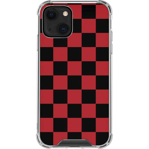 Red and Black Checkerboard iPhone 14 Plus Clear Case
