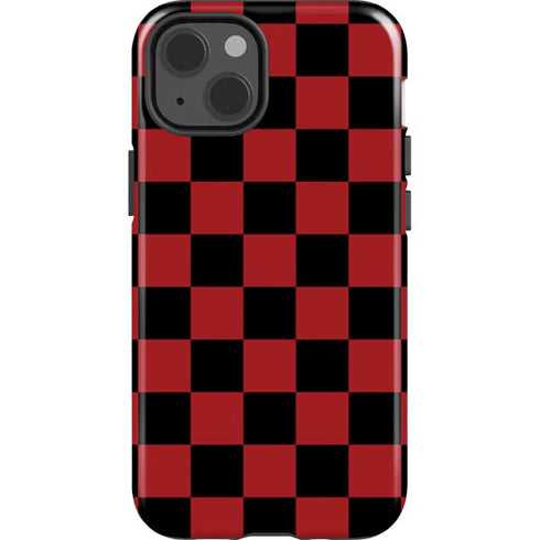 Red and Black Checkerboard iPhone 15 Impact Case
