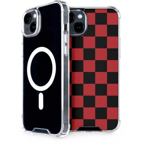 Red and Black Checkerboard iPhone 15 Plus MagSafe Case
