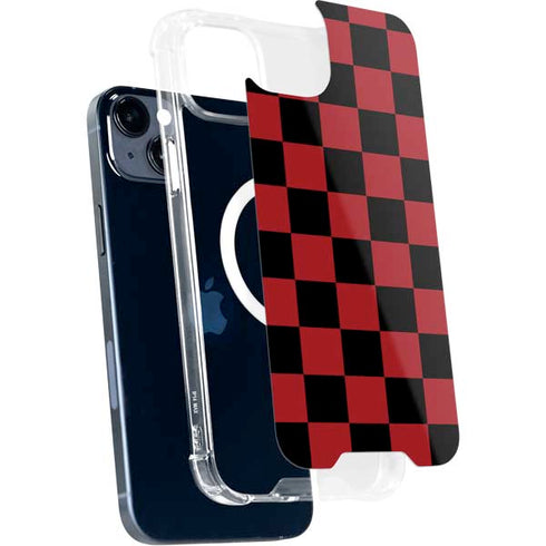 Red and Black Checkerboard iPhone 15 Plus MagSafe Case