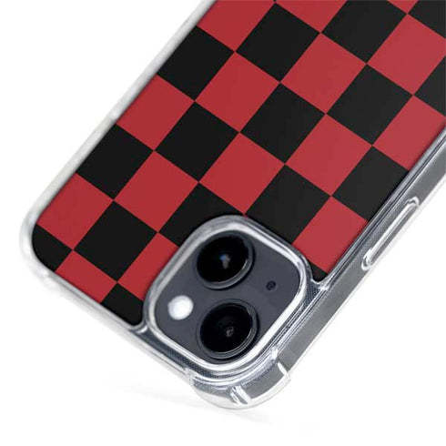 Red and Black Checkerboard iPhone 15 Plus MagSafe Case