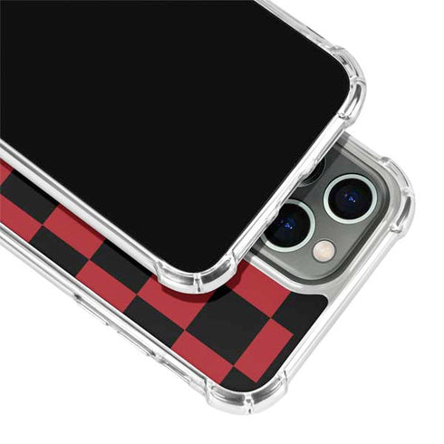 Red and Black Checkerboard iPhone 15 Pro Clear Case