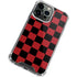 Red and Black Checkerboard iPhone 15 Pro Clear Case