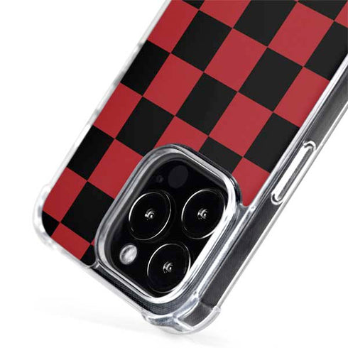 Red and Black Checkerboard iPhone 15 Pro MagSafe Case
