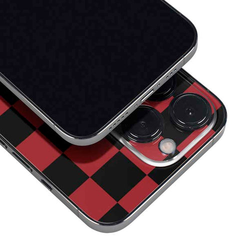 Red and Black Checkerboard iPhone 14 Pro Max Skin