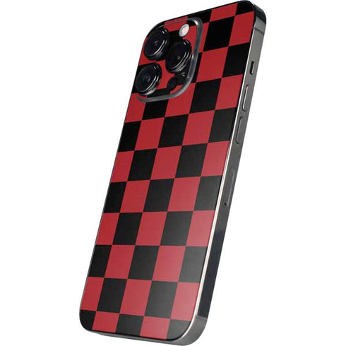 Red and Black Checkerboard iPhone 15 Pro Skin