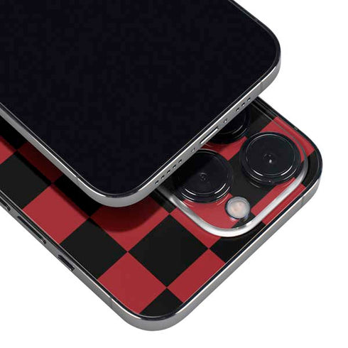 Red and Black Checkerboard iPhone 15 Pro Skin