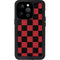 Red and Black Checkerboard iPhone 14 Pro Waterproof Case