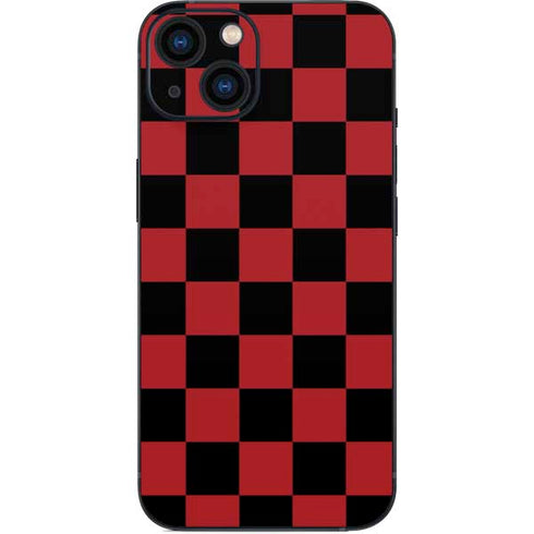 Red and Black Checkerboard iPhone 14 Skin