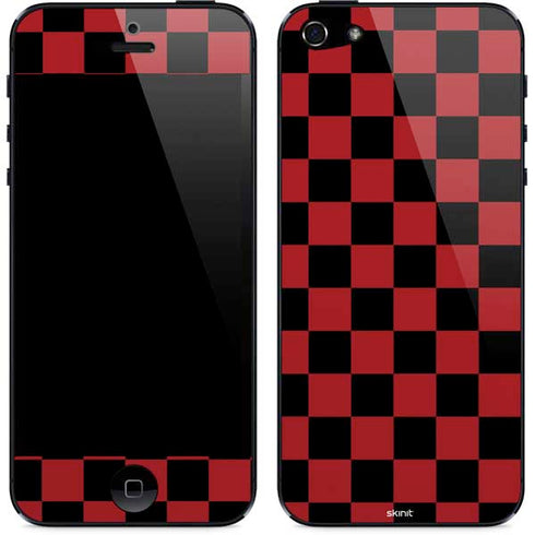 Red and Black Checkerboard iPhone 5/5s/5SE Skin