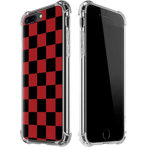 Red and Black Checkerboard iPhone 7/8 Plus Clear Case