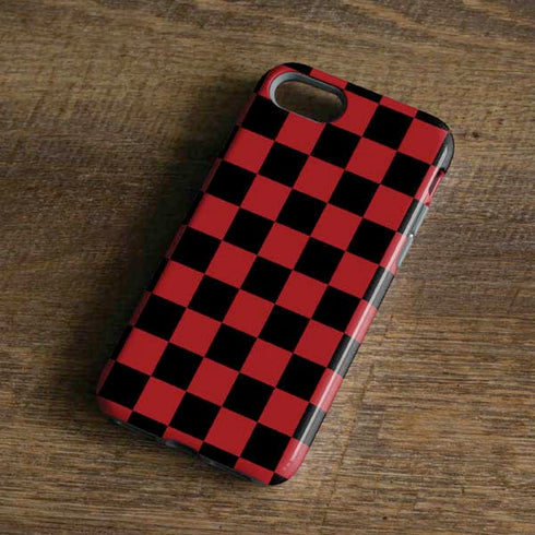 Red and Black Checkerboard iPhone 7 Pro Case