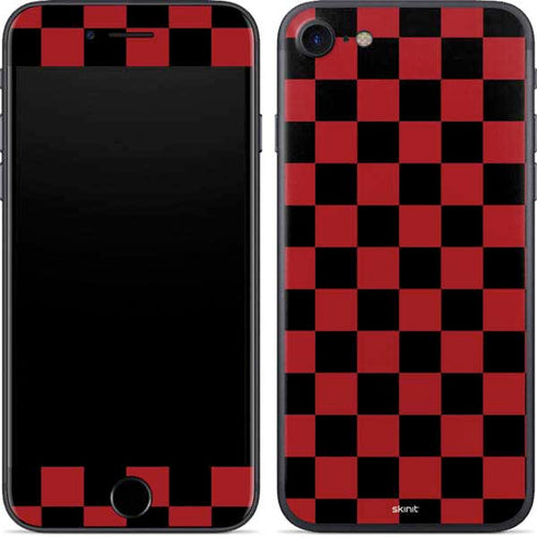 Red and Black Checkerboard iPhone 7 Skin