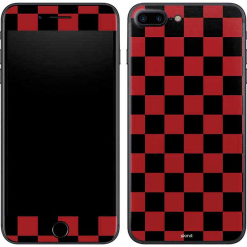 Red and Black Checkerboard iPhone 8 Plus Skin