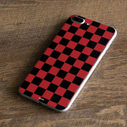 Red and Black Checkerboard iPhone 8 Plus Skin