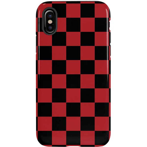 Red and Black Checkerboard iPhone X Pro Case