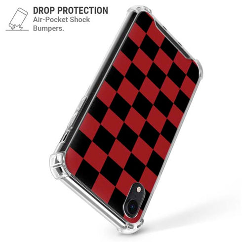 Red and Black Checkerboard iPhone XR Clear Case