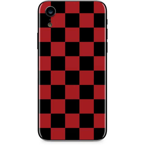 Red and Black Checkerboard iPhone XR Skin