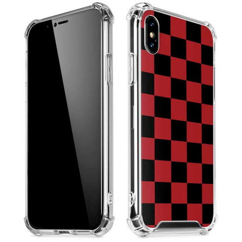 Red and Black Checkerboard iPhone XS Max Clear Case