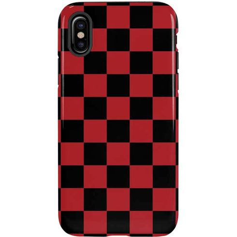 Red and Black Checkerboard iPhone XS Pro Case