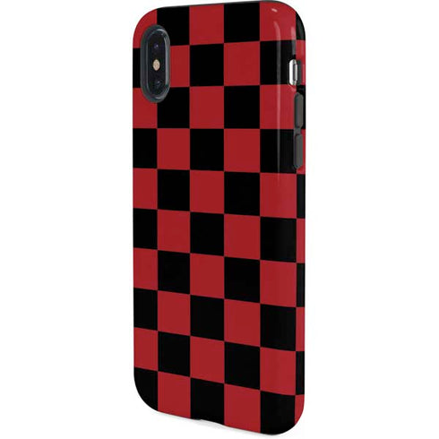 Red and Black Checkerboard iPhone XS Pro Case