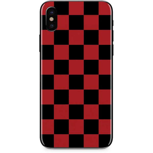 Red and Black Checkerboard iPhone XS Skin