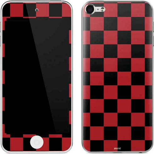 Red and Black Checkerboard Apple iPod Skin