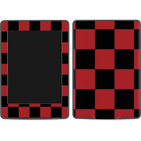 Red and Black Checkerboard Amazon Kindle Skin