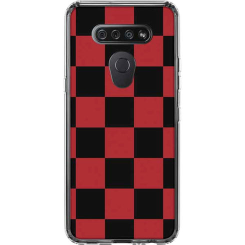 Red and Black Checkerboard LG K51/Q51 Clear Case