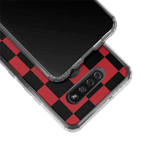 Red and Black Checkerboard LG K51/Q51 Clear Case