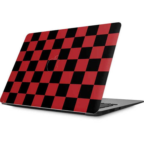 Red and Black Checkerboard Apple MacBook Skin