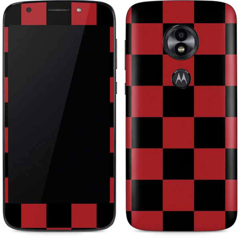 Red and Black Checkerboard Moto E5 Play Skin