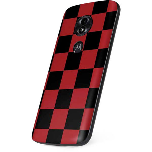 Red and Black Checkerboard Moto E5 Play Skin