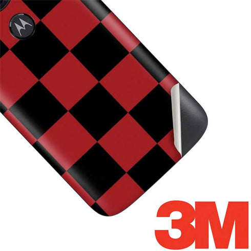 Red and Black Checkerboard Moto E5 Play Skin