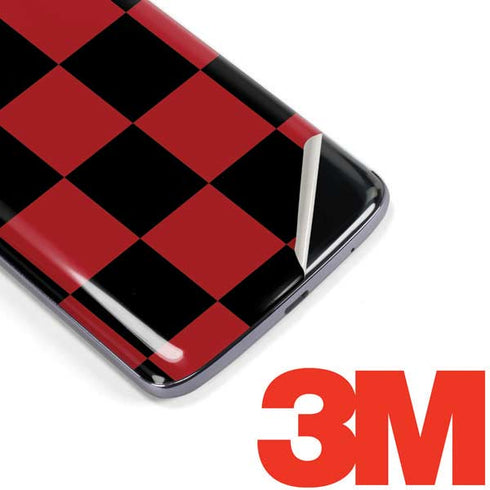 Red and Black Checkerboard Moto E5 Plus Skin