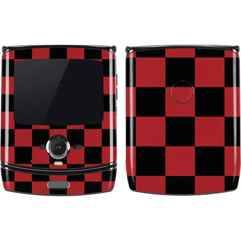 Red and Black Checkerboard Motorola RAZR Skin
