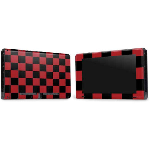Red and Black Checkerboard Nintendo Switch Bundle Skin